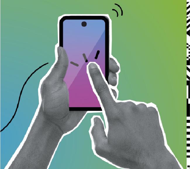 The High Scroller screen type flicks through a never ending stream of social media, like it's nothing.