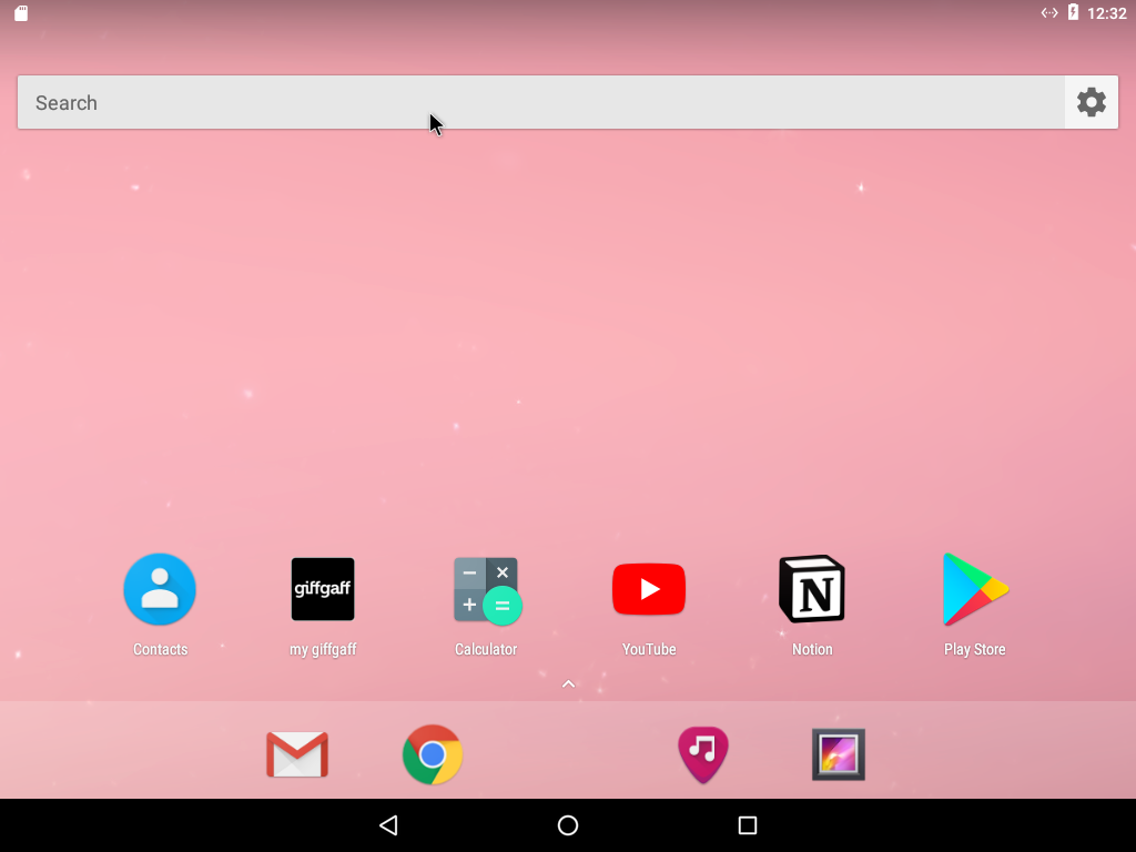 Android x86 home screen