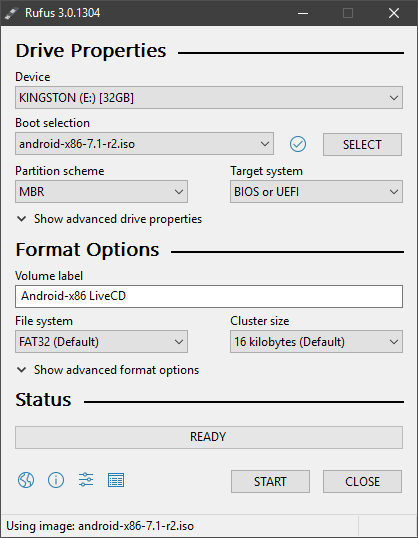 Rufus install tool