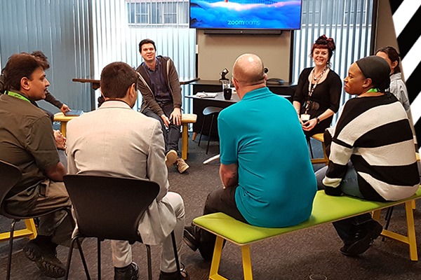 An in person interview in the office