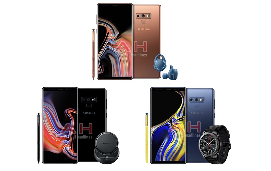 Note 9 colours via Android Headlines