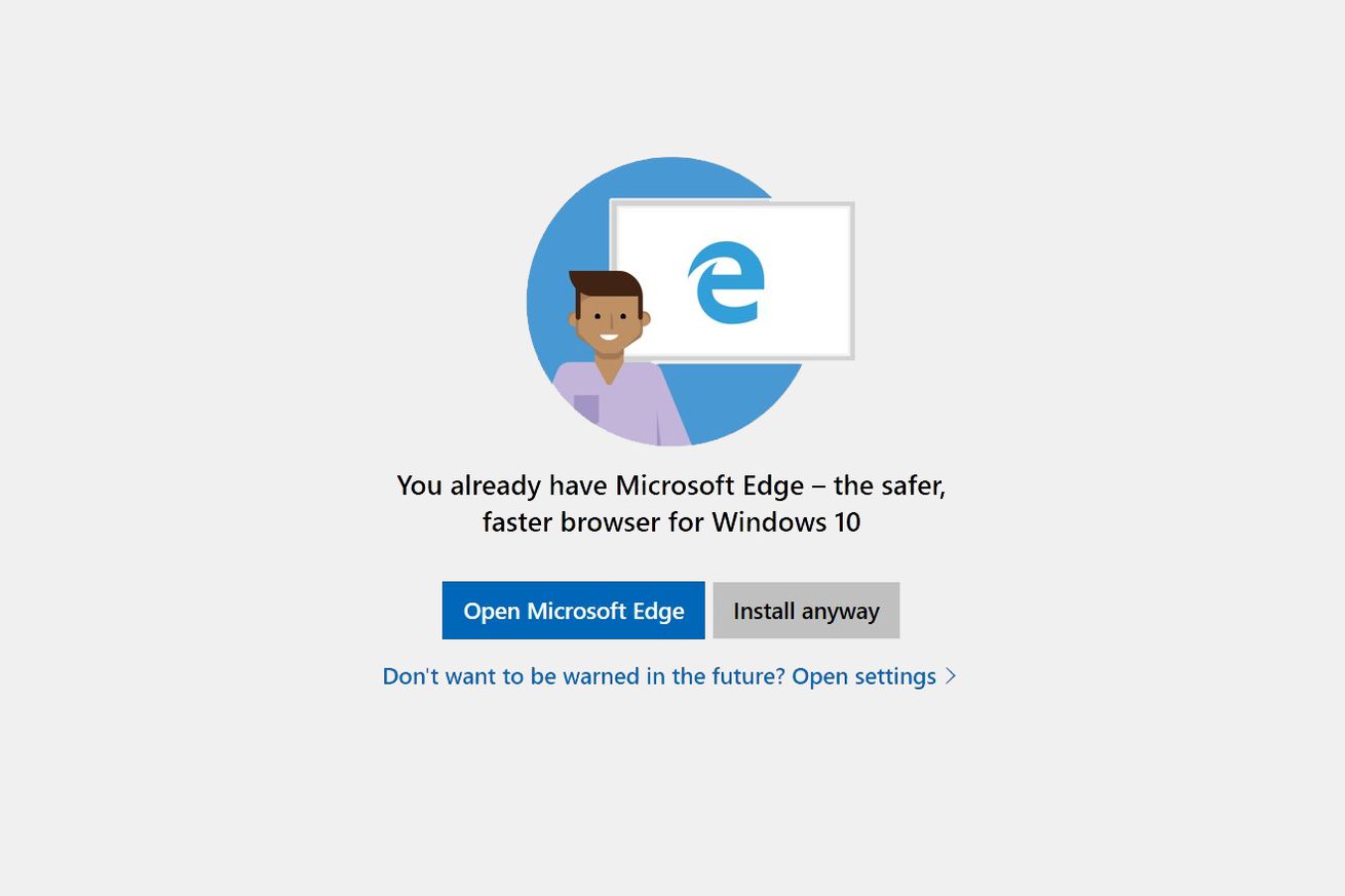 Windows 10 anti-Chrome warning