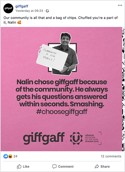 Nalin chose giffgaff because of the community