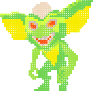 A green and yellow gremlin