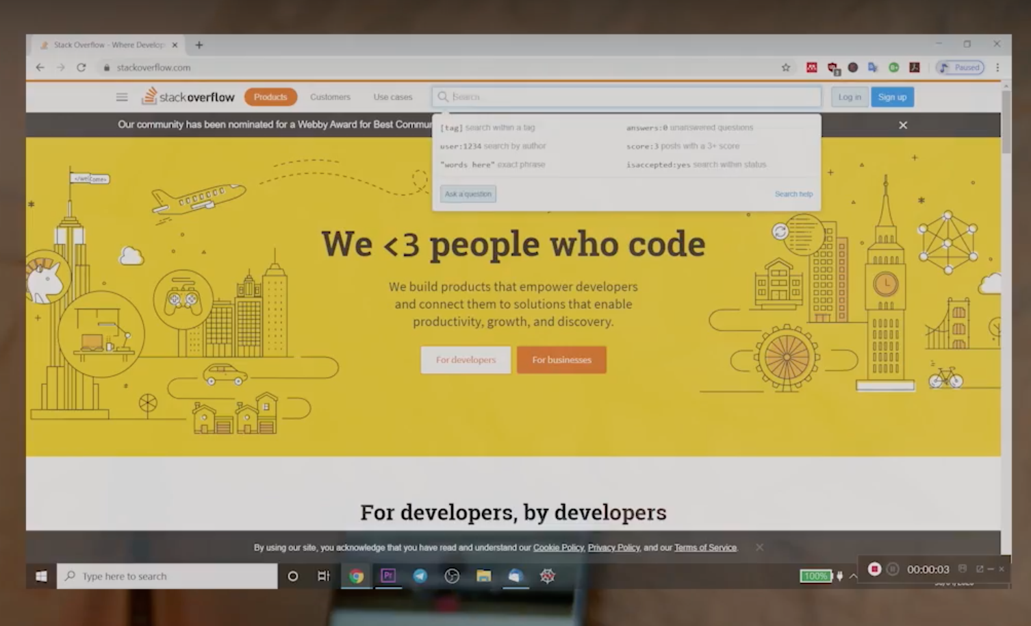 Screenshot of StackOverflow