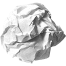 a screwed up piece of paper